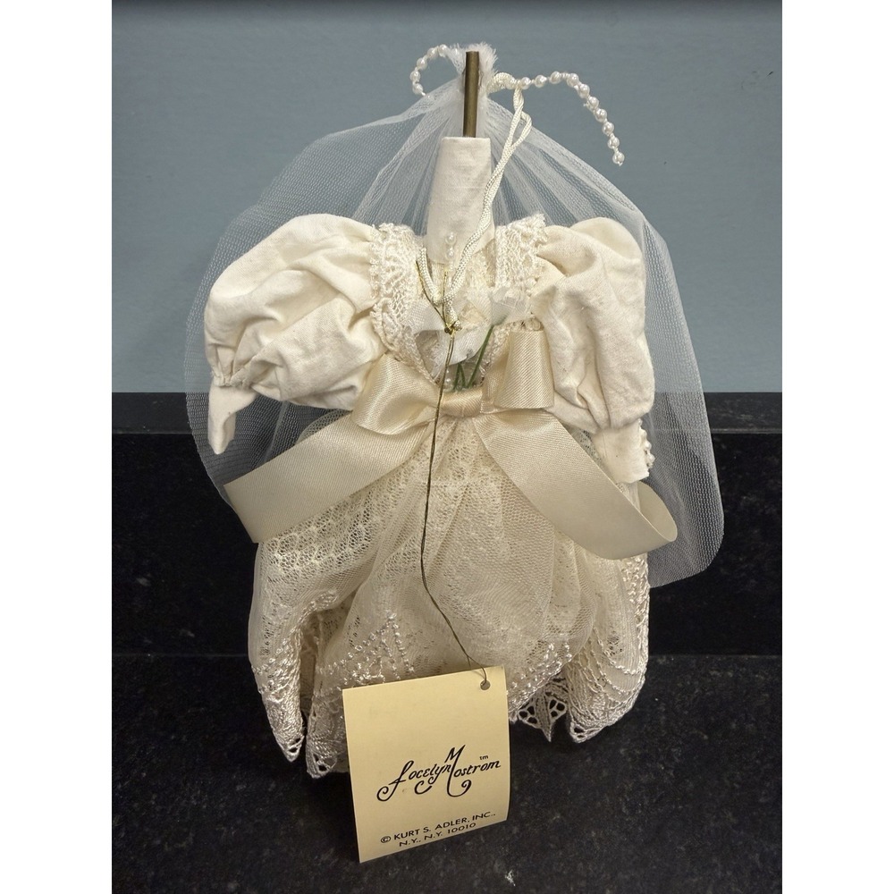 VTG KSA‎ Kurt Adler Jocelyn Mostrom Dress Ornament Cream Lace With Vail In Box